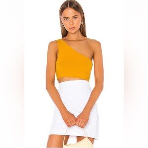Superdown Ellie One Shoulder Top in Marigold